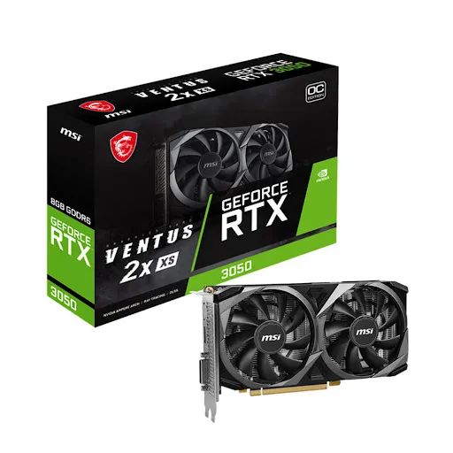 Card màn hình Msi GeForce RTX 3050 VENTUS 2X XS 8G OC 8GB GDDR6