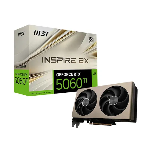 Card màn hình Msi RTX 5060 Ti 8G INSPIRE 2X OC 8GB GDDR7 (G506T-8I2C)