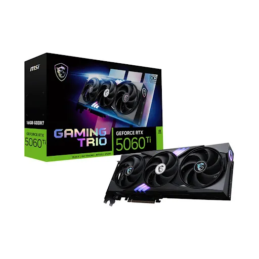 Card màn hình Msi GeForce RTX 5060 Ti 16G GAMING TRIO OC 16GB GDDR7