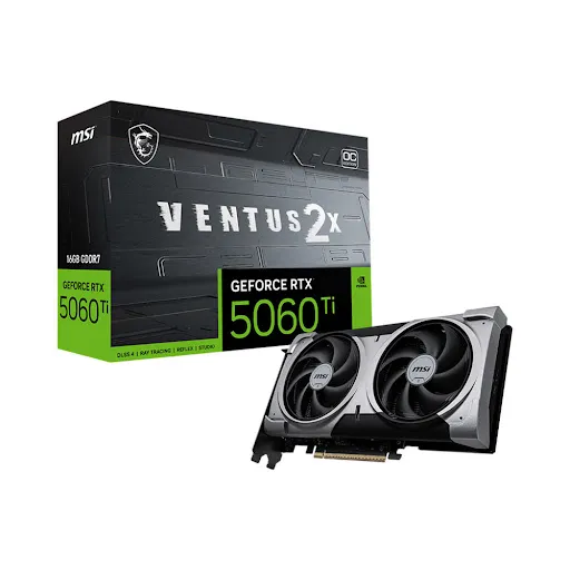 Card màn hình Msi GeForce RTX 5060 Ti 16G VENTUS 2X OC PLUS 16GB GDDR7 (912-V535-027)