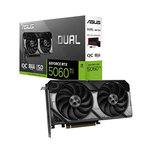 Card màn hình Asus Dual GeForce RTX 5060 Ti 8GB GDDR7 OC Edition 16GB GDDR7 (90YV0MP2-M0NA00)