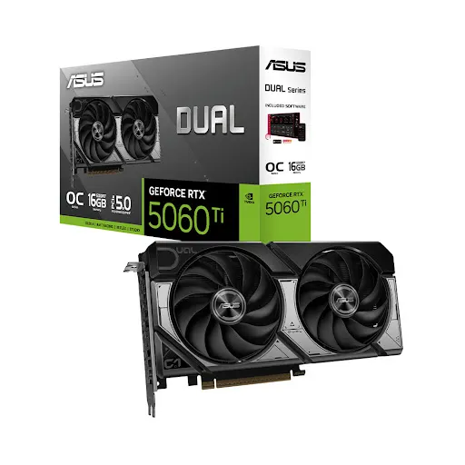 Card màn hình Asus Dual GeForce RTX 5060 Ti 16GB GDDR7 OC Edition 16GB GDDR7 (90YV0MH0-M0NA00)