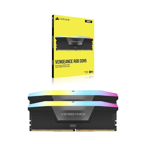 RAM desktop Corsair DDR5,5600MHz 32GB 2x16GB DIMM,VENGEANCE RGB DDR5 Black Heatspreader,RGB LED,1.25V (2 x 16GB) DDR5 5600MHz (CMH32GX5M2B5600C40K)