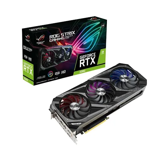 Card màn hình Asus ROG-STRIX-RTX3080-12G-GAMING 12GB GDDR6X (90YV0FAD-M0NA00)