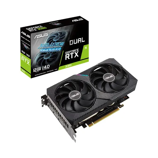 Card màn hình Asus Dual GeForce RTX™ 3060 V2 12GB GDDR6 (DUAL-RTX3060-12G-V2) 12GB GDDR6 (90YV0GB3-M0NA10)