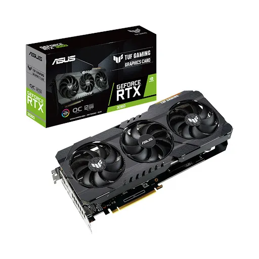 Card màn hình Asus TUF Gaming GeForce RTX™ 3060 V2 OC Edition 12GB GDDR6 (TUF-RTX3060-O12G-V2-GAMING) 12GB GDDR6 (90YV0GC0-M0NA10)