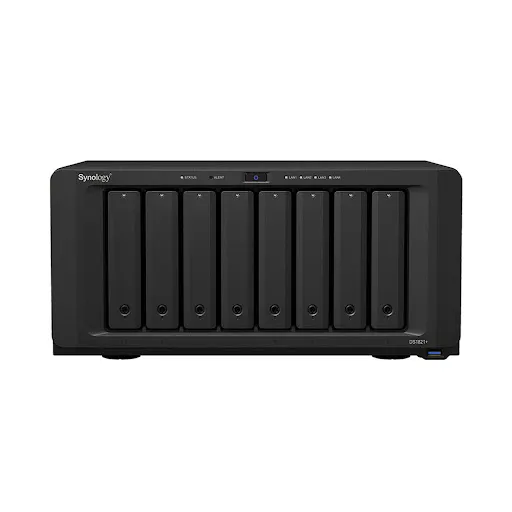 Thiết bị lưu trữ Synology - Hộp ổ cứng gắn ngoài kết nối LAN/USB3.2 Gen 1 - DS1821+