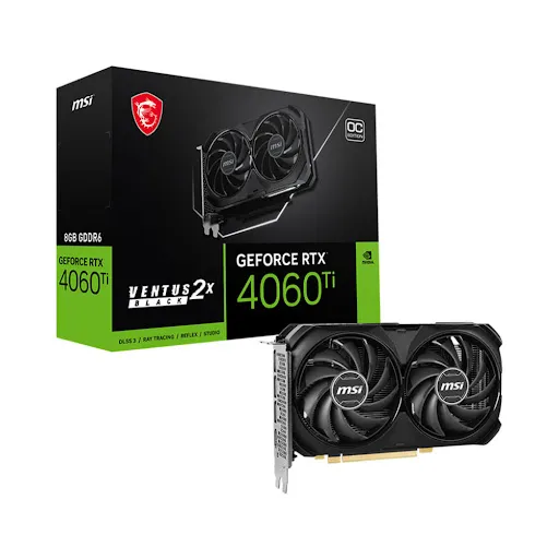 Card màn hình MSI RTX 4060 Ti VENTUS 2X BLACK 8GB OC