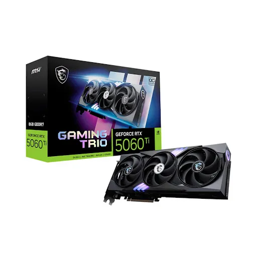 Card màn hình Msi GeForce RTX 5060 Ti 8G GAMING TRIO OC 8GB GDDR7 (912-V536-022)