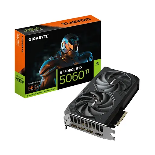 Card màn hình Gigabyte GeForce RTX 5060 Ti WINDFORCE OC 16G 16GB GDDR7 (GV-N506TWF2OC-16GD)