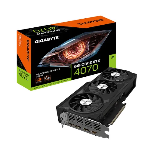 Card màn hình GIGABYTE GeForce RTX™ 4070 WINDFORCE OC V2 12G 12GB GDDR6 (GV-N4070WF3OCV2-12GD)