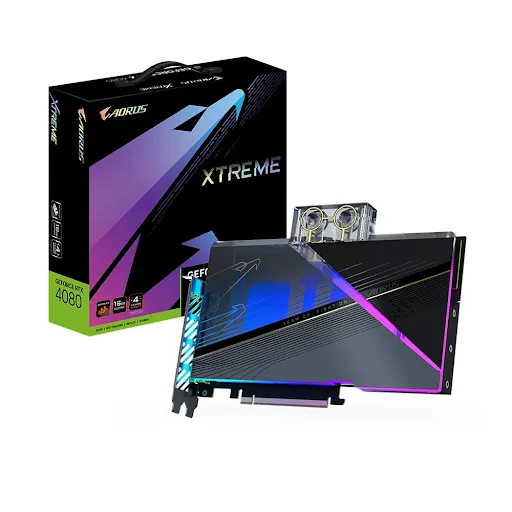 Card màn hình Gigabyte AORUS GeForce RTX 4080 16GB XTREME WATERFORCE WB 16GB GDDR6X (N4080AORUSX WB-16GD)