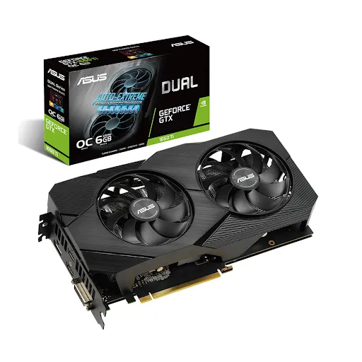 Card màn hình Asus Dual GeForce GTX 1660 Ti OC edition 6GB GDDR6 EVO 6GB GDDR6 (DUAL-GTX1660TI-O6G-EVO)