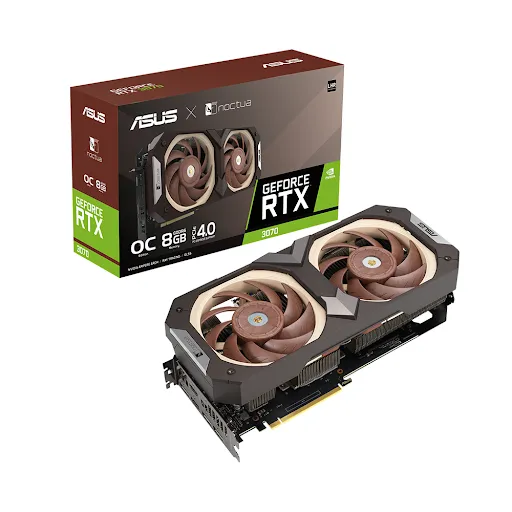 Card màn hình Asus GeForce RTX 3070 Noctua OC Edition 8GB GDDR6 8GB GDDR6 (RTX3070-O8G-NOCTUA)