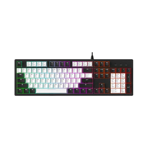 Bàn phím cơ Gaming DAREU EK104 White-Black (Dream switch (Linear)/2 sides RGB strip/Multi-Led/PBT Double Shot OEM profile)