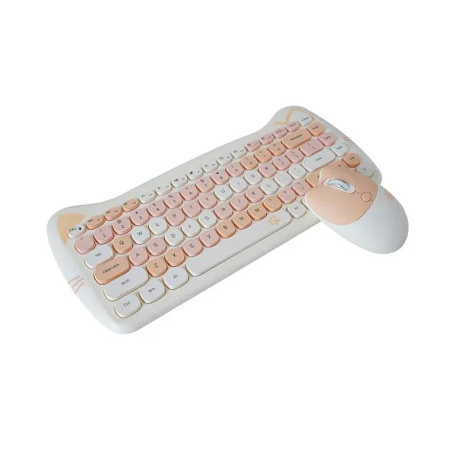 Combo Bàn Phím Và Chuột Không Dây Cat Geezer - Beige