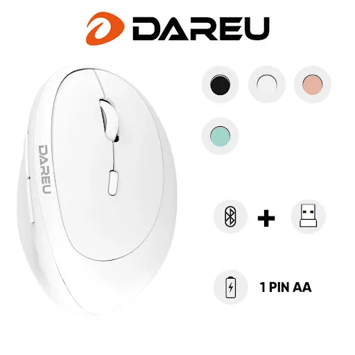 Chuột không dây bluetooth DAREU LM158D WHITE