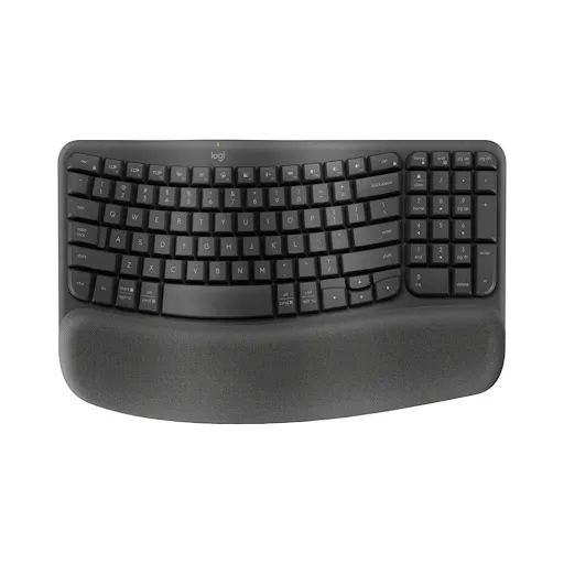 Bàn Phím Công Thái Học Không Dây Logitech Wave Keys Wireless/Bluetooth/Đen (Graphite) (920-012281)