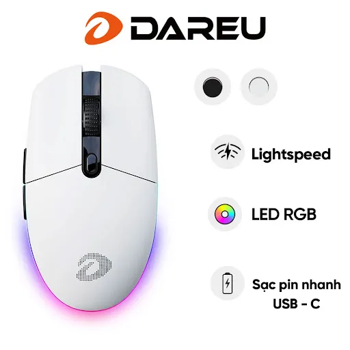 Chuột gaming không dây DAREU EM911X White