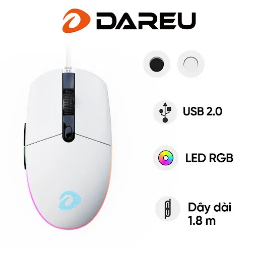 Chuột máy tính có dây DARE-U EM911 White