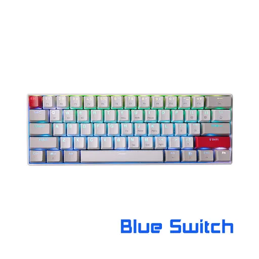 Bàn phím cơ không dây Newmen GM610 Global Blue Axis (Trắng)