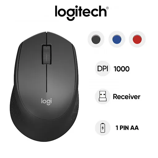 Chuột máy tính không dây Logitech M331 (Đen)