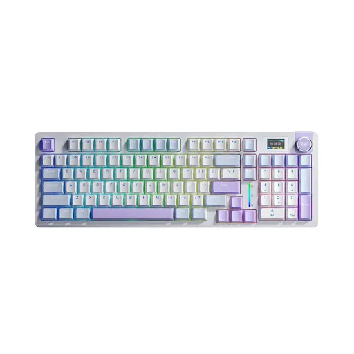 Bàn Phím Cơ Gaming không dây AULA S98 PRO ( Xanh dương + trắng + tím/Mạch xuôi/ Caramel Latte switch)