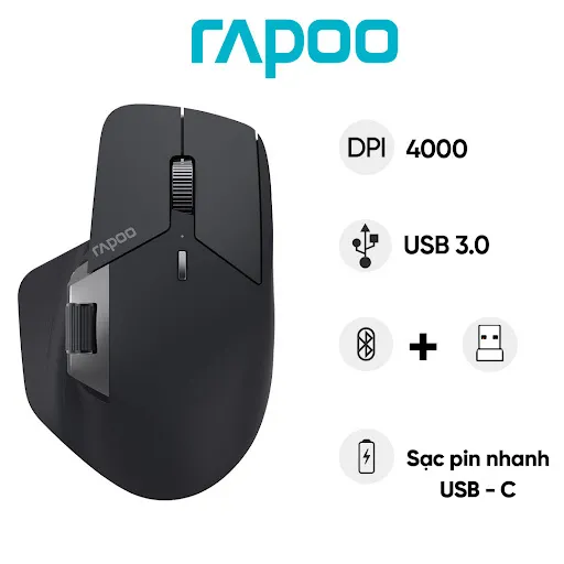 Chuột vi tính không dây Rapoo MT760 Đen (101C-12M06-222)