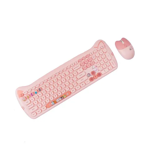 Combo Bàn Phím Và Chuột Không Dây Cat Plus DM Geezer - Pink