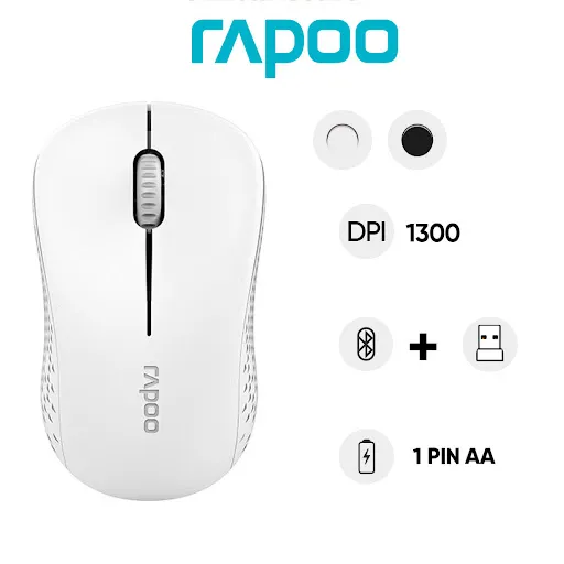 Chuột không dây bluetooth Rapoo M160 SILENT màu trắng (101C-08H03-222)