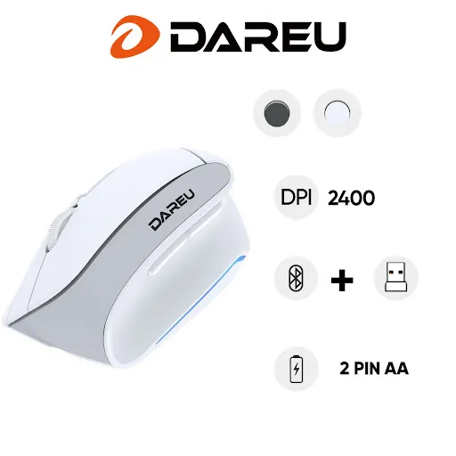 Chuột gaming không dây Dareu LM108B (Trắng)
