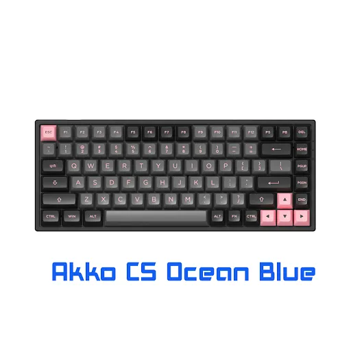 Bàn phím cơ Akko 3084 V2 ASA Black Pink (Akko CS Switch Ocean Blue)