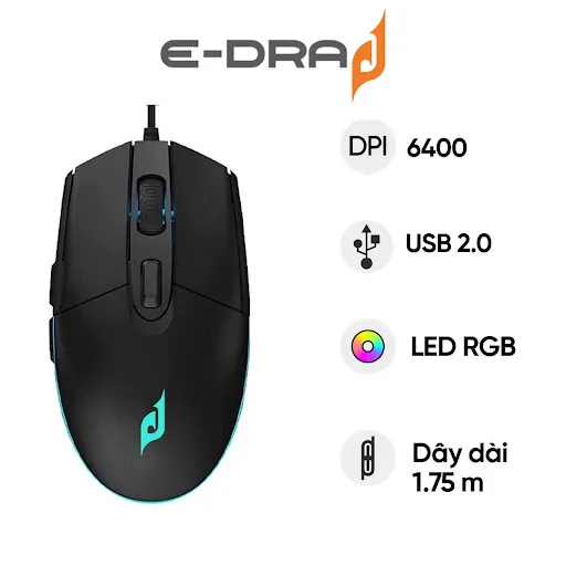 Chuột gaming E-dra EM6102 (Đen)