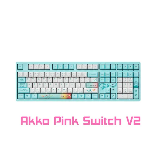 Bàn phím cơ Akko 3108 v2 Monet's Pond (Akko Pink switch V2)