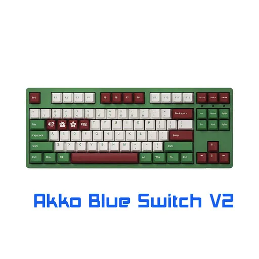 Bàn phím cơ Akko 3087 v2 DS Matcha Red Bean (Akko Blue Switch V2)