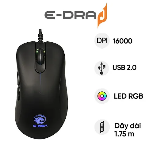 Chuột gaming E-dra EM660 FPS Pro (Đen)