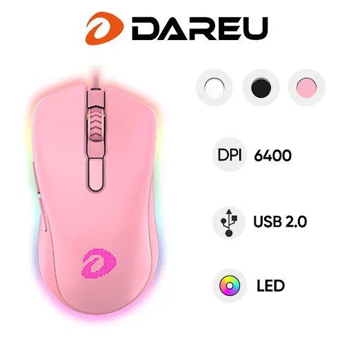 Chuột gaming DARE-U EM908 Queen (Hồng)