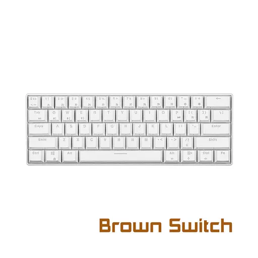 Bàn phím cơ không dây E-dra EK361W - 61 keys - Brown Switch (Trắng)