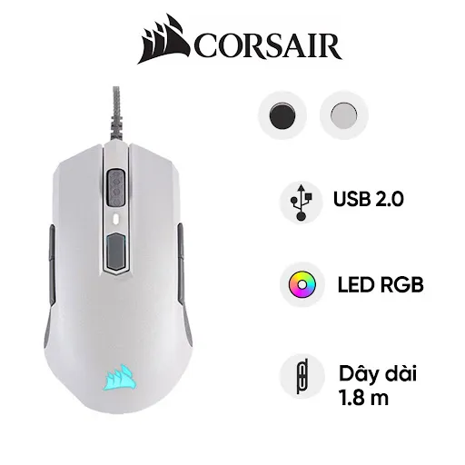 Chuột gaming Corsair M55 RGB PRO White - PAW3327