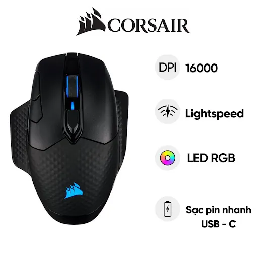 Chuột không dây Corsair DARK CORE RGB PRO SE (CH-9315511-AP)