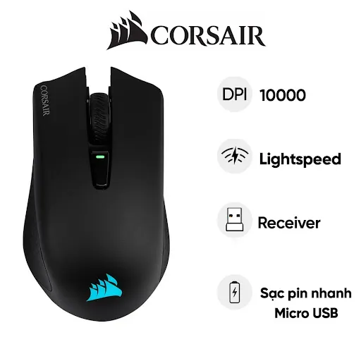 Chuột gaming không dây CORSAIR Harpoon RGB Wireless - CH-9311011-AP (Đen)