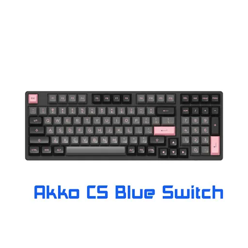 Bàn phím cơ Akko 3098 ASA - Black Pink Akko CS Ocean Blue Switch